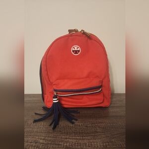 Tory Burch Red Canvas Backpsck (MEDIUM SIZED)